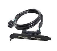 chenyang Pannello frontale a 4 porte USB 2.0, 9 poli, 2 connettori su 4 prese USB 2.0, alloggiamento posteriore, cavo di prolunga da 30 cm, con supporto per slot PCI-E da 120 mm