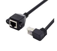 chenyang STP UTP Cat 5e RJ45 maschio 90 gradi verso il basso angolato a RJ45 femmina per montaggio a pannello Cavo di prolunga di rete Ethernet 30cm