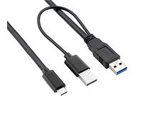 chenyang UC-125 Type-C USB-C a USB 3.0 maschio e USB 2.0 Dual Data Y Cable per laptop e disco rigido 60 cm