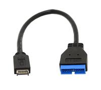 chenyang USB 3.0 19/20Pin a USB 3.1 Tipo-E Adattatore per cavo di prolunga per scheda madre con pannello frontale 20 cm
