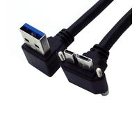 chenyang USB 3.0 a Micro USB 3.0 angolato da 90 gradi verso l'alto con cavo da pannello a vite di bloccaggio 25 cm