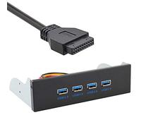 chenyang HUB USB 3.0 4 porte pannello frontale a scheda madre adattatore 20pin con cavo di alimentazione SATA per alloggiamento CD-ROM da 5,25 pollici
