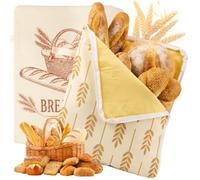 chenyu 2 Pezzi Sacchetto Pane Cera D'api 43x33 Cm Sacchetti Pane Cera D'api | Sacchetto Per Pane In Cera d Api Riutilizzabile con Cerniera Per Conservare Frutta Lievito Formaggio