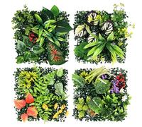 chenyu 4 Pezzi Siepe Artificiale da Esterno 25x25cm Parete Verde Artificiale Impermeabile Resistente Pannelli Muro Vegetale Artificiale per Spazi Interni Esterni Giardini Matrimoni Decorare