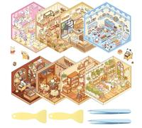 CHENYU 8 Pezzi Adesivi 3d Adesivi 3d per Scene fai da te Serra Bar Panetteria Biblioteca Negozio di Abbigliamento Fast Food Minimarket Alleviare lo Stress e Migliorare L'abilità Pratica