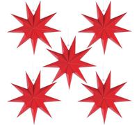 CHENYU Stelle Natale Carta 5 Pezzi Pieghevoli a 9 Angoli Stelle di Carta Rosso 3pezzi 30cm + 2pezzi 45cm Natale Decorazioni 3d Stelle di Carta Finestre Della Festa di Matrimonio di Compleanno
