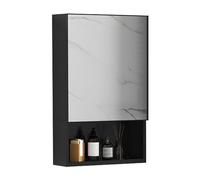 ChenYuNiu Armadietto di medicinali per bagno con specchio e ripiani di stoccaggio mobile per medicine a porta singola per l'organizzazione del bagno (Bianco 40 * 65 * 11 cm)