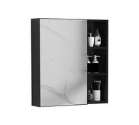 ChenYuNiu Armadietto di medicinali per bagno con specchio e ripiani di stoccaggio mobile per medicine a porta singola per l'organizzazione del bagno (Bianco 40 * 65 * 11 cm)