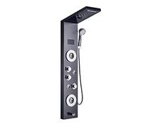 ChenYuNiu Pannello Doccia termostatico a LED con Display idro Digitale, soffione Doccia, getti Doccia Portatili e Rubinetto per Vasca. Elegante Colonna Doccia Nera per Il Massimo Relax.