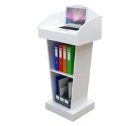 CHENYUOZ Leggio per Podio, Podio in piedi, Podio in legno, Podio in legno, pulpiti con spazio di archiviazione aperto for tavoli da conferenza delle chiese I podi in legno hanno molti usi(White)