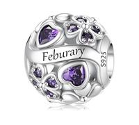 ChenYuTe 925 Argento Sterling Ciondolo Charms di Nascita, Ciondolo Quadrifoglio Fortunato Stile Bohémien, Regalo di Compleanno o Festa per Donna, Regalo di Compleanno o Festa per Donna