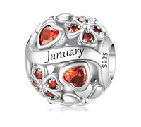 ChenYuTe 925 Argento Sterling Ciondolo Charms di Nascita, Ciondolo Quadrifoglio Fortunato Stile Bohémien, Regalo di Compleanno o Festa per Donna, Regalo di Compleanno o Festa per Donna