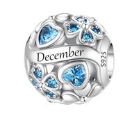 ChenYuTe 925 Argento Sterling Ciondolo Charms di Nascita, Ciondolo Quadrifoglio Fortunato Stile Bohémien, Regalo di Compleanno o Festa per Donna, Regalo di Compleanno o Festa per Donna
