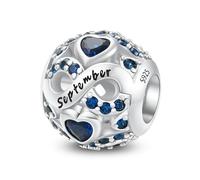 ChenYuTe 925 Ciondolo di Pietra di Nascita in Argento Sterling per i Gioielli del Braccialetto di Fascino di Pandora, Charms del Cuore dell'amore per i Braccialetti e le Collane