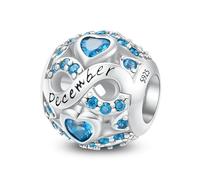 ChenYuTe 925 Ciondolo di Pietra di Nascita in Argento Sterling per i Gioielli del Braccialetto di Fascino di Pandora, Charms del Cuore dell'amore per i Braccialetti e le Collane