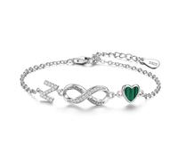 ChenYuTe Bracciale da donna argento sterling 925, dal design unico che fonde il simbolo dell'infinito, motivi a forma di cuore e le 26 lettere dell'alfabeto， il regalo perfetto per una donna