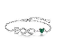 ChenYuTe Bracciale da donna argento sterling 925, dal design unico che fonde il simbolo dell'infinito, motivi a forma di cuore e le 26 lettere dell'alfabeto， il regalo perfetto per una donna