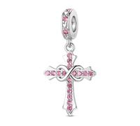ChenYuTe Ciondolo in Charms Sterling 925 per Compleanno, Charm croce, Bead Charm da donna, adatti per Bracciali, Collane e altri Gioielli, design Originale “Eternità” un regalo per lei