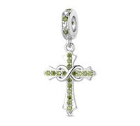 ChenYuTe Ciondolo in Charms Sterling 925 per Compleanno, Charm croce, Bead Charm da donna, adatti per Bracciali, Collane e altri Gioielli, design Originale “Eternità” un regalo per lei