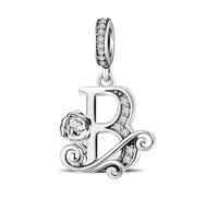 ChenYuTe - Ideale per i charm a lettera dei bracciali Pandora romantici charm a forma di rosa. Un perfetto regalo di gioielleria per te stessa, la mamma, la figlia o le amiche.