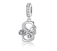 ChenYuTe - Ideale per i charm a lettera dei bracciali Pandora romantici charm a forma di rosa. Un perfetto regalo di gioielleria per te stessa, la mamma, la figlia o le amiche.