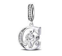 ChenYuTe - Ideale per i charm a lettera dei bracciali Pandora romantici charm a forma di rosa. Un perfetto regalo di gioielleria per te stessa, la mamma, la figlia o le amiche.