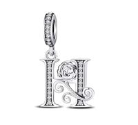 ChenYuTe - Ideale per i charm a lettera dei bracciali Pandora romantici charm a forma di rosa. Un perfetto regalo di gioielleria per te stessa, la mamma, la figlia o le amiche.