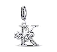 ChenYuTe - Ideale per i charm a lettera dei bracciali Pandora romantici charm a forma di rosa. Un perfetto regalo di gioielleria per te stessa, la mamma, la figlia o le amiche.