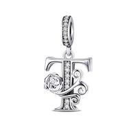 ChenYuTe - Ideale per i charm a lettera dei bracciali Pandora romantici charm a forma di rosa. Un perfetto regalo di gioielleria per te stessa, la mamma, la figlia o le amiche.