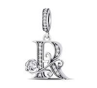 ChenYuTe - Ideale per i charm a lettera dei bracciali Pandora romantici charm a forma di rosa. Un perfetto regalo di gioielleria per te stessa, la mamma, la figlia o le amiche.