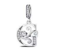 ChenYuTe - Ideale per i charm a lettera dei bracciali Pandora romantici charm a forma di rosa. Un perfetto regalo di gioielleria per te stessa, la mamma, la figlia o le amiche.