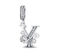 ChenYuTe - Ideale per i charm a lettera dei bracciali Pandora romantici charm a forma di rosa. Un perfetto regalo di gioielleria per te stessa, la mamma, la figlia o le amiche.
