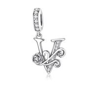 ChenYuTe - Ideale per i charm a lettera dei bracciali Pandora romantici charm a forma di rosa. Un perfetto regalo di gioielleria per te stessa, la mamma, la figlia o le amiche.