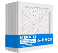 Chenzhit Confezione da 6 filtri dell'aria per forno, 12 x 12 x 1, MPR 1900 e FPR 10, MERV 13 pieghettati (dimensioni effettive: 29,7 x 29,7 x 1,9 cm)
