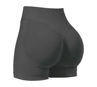 CHENZKBD Abbigliamento Yoga Donna Tight Alta Vita Hip Lift Senza Cuciture Traspirante Elastica Sport Fitness Tre Quarti Shorts-Grigio-m