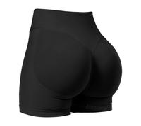 CHENZKBD Abbigliamento Yoga Donna Tight Alta Vita Hip Lift Senza Cuciture Traspirante Elastica Sport Fitness Tre Quarti Shorts-Nero-m