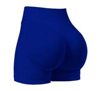 CHENZKBD Abbigliamento Yoga Donna Tight Alta Vita Hip Lift Senza Cuciture Traspirante Elastica Sport Fitness Tre Quarti Shorts-Blu-s