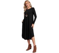 CHENZKBD Abiti da Donna Abito A Maglia Autunnale E Invernale con Cuciture Laterali Dritte E Orlo Curvo Rotondo E Abiti Sciolti per Donne-c-XL