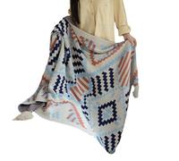 CHENZKBD Coperte in Maglia Cover di Divano Stile Bohémien Coperta A Etnico Nacque