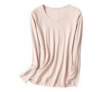 CHENZKBD Maglia Termica Autumn E Inverno Slim Fide Warm Cotone Cime Caldo Imbottite per Donne-Colore della Carne-l