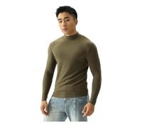 CHENZKBD Maglia Termica Camicia da Fondo in Velluto Tedesco Autunno E Inverno Senza Cuciture Invernali-Verde-codice L