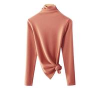 CHENZKBD Maglia Termica Camicia da Fondo per La Primavera Primaverile, Autunnale E Invernale con Il Top di Lana Calda-Rosa-l