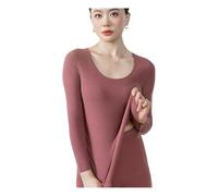 CHENZKBD Maglia Termica Riscaldamento Senza Soluzione di continuità Tedesco A Doppia Faccia Velluto per Donne in Autunno E Inverno-rosso-3xl