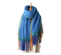 CHENZKBD Sciarpa da Donna Sciarpe Donna, in Cashmere, Scialli di Lana Spesse Calde-blu-236x40 Cm (comprese Le Nappe)