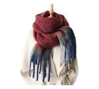 CHENZKBD Sciarpa da Donna Sciarpe Donna, in Cashmere, Scialli di Lana Spesse Calde-Vino Rosso-236x40 Cm (comprese Le Nappe)