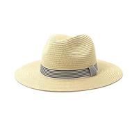CHENZKBD Sombrero de paja Hombres Y Mujeres al AIRE Libre Viajes Playa Protección Solar sol-Beige-Ajustable