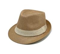 CHENZKBD Sombrero de paja Jazz Nuevo Protección Solar Playa Casual-Caqui-m (56-58 Cm)