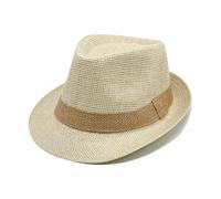 CHENZKBD Sombrero de paja Jazz Nuevo Protección Solar Playa Casual-cinturón Amarillo Color Caqui Claro-m (56-58 Cm)
