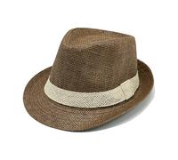 CHENZKBD Sombrero de paja Jazz Nuevo Protección Solar Playa Casual-Color Café-m (56-58 Cm)
