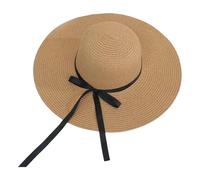 CHENZKBD Sombrero de paja Moda al por Mayor Marina Mujeres Playa Verano Versátil sol Plegable-Caqui-código Universal